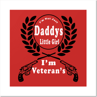 Daddys Little Girl Veteran Dad Veterans Day Gift Shirt Posters and Art